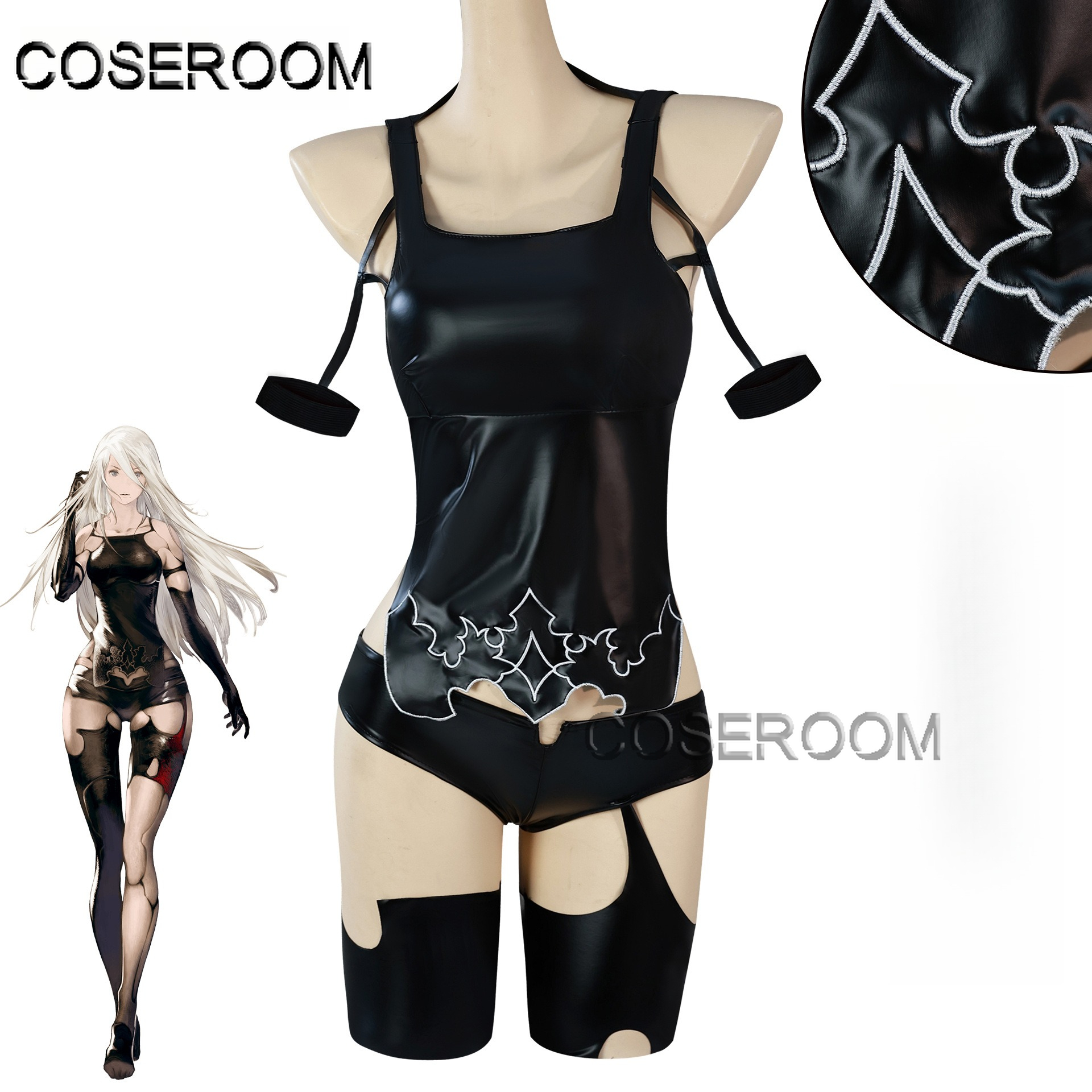 Anime Cosplay Black Girl - Game NieR Automata A2 Cosplay Costume