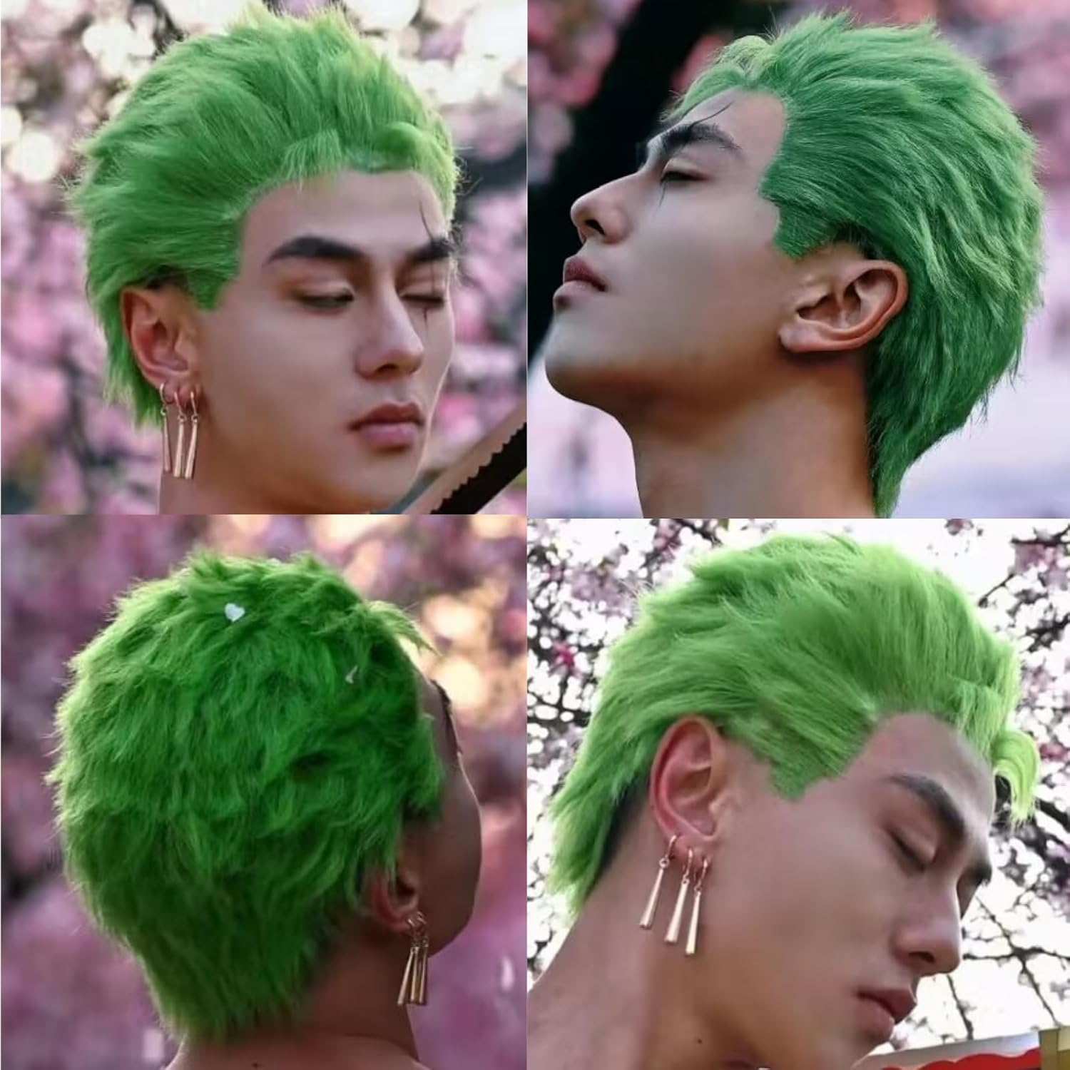 Short Green Wigs for Men Light - Cosplay Anime Zoro incelemesi ve fiyatı