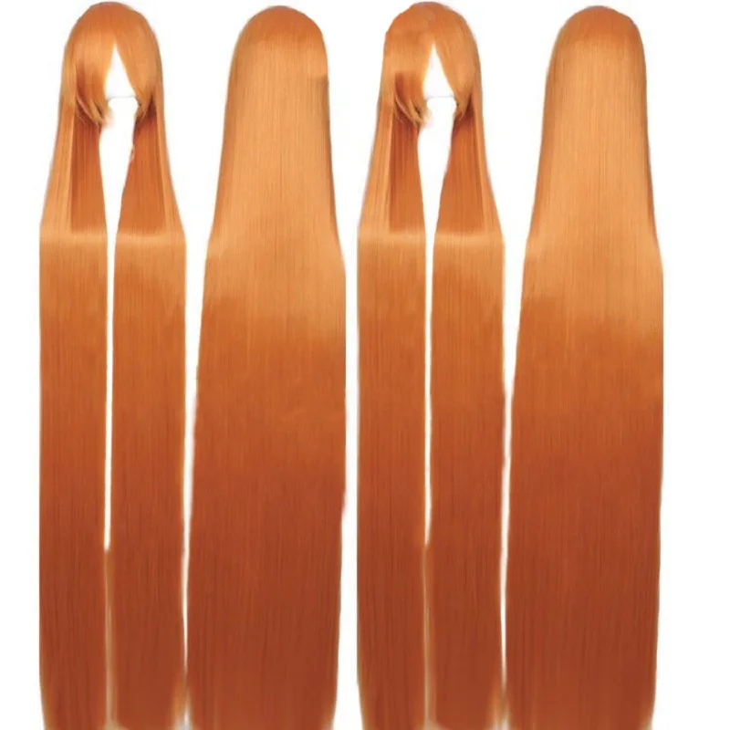 150CM Long Orange Straight Wig - Anime Cosplay Orange Hair incelemesi ve fiyatı