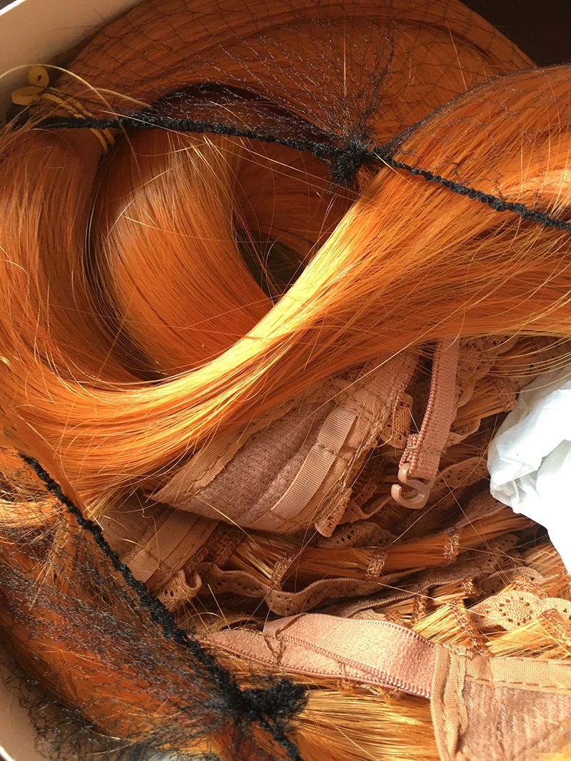 150CM Long Orange Straight Wig - Anime Cosplay Orange Hair incelemesi ve fiyatı