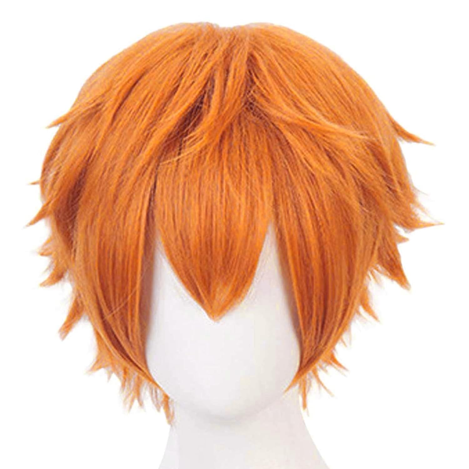 Short Orange Wig for Men Orang - Anime Cosplay Orange Hair incelemesi ve fiyatı