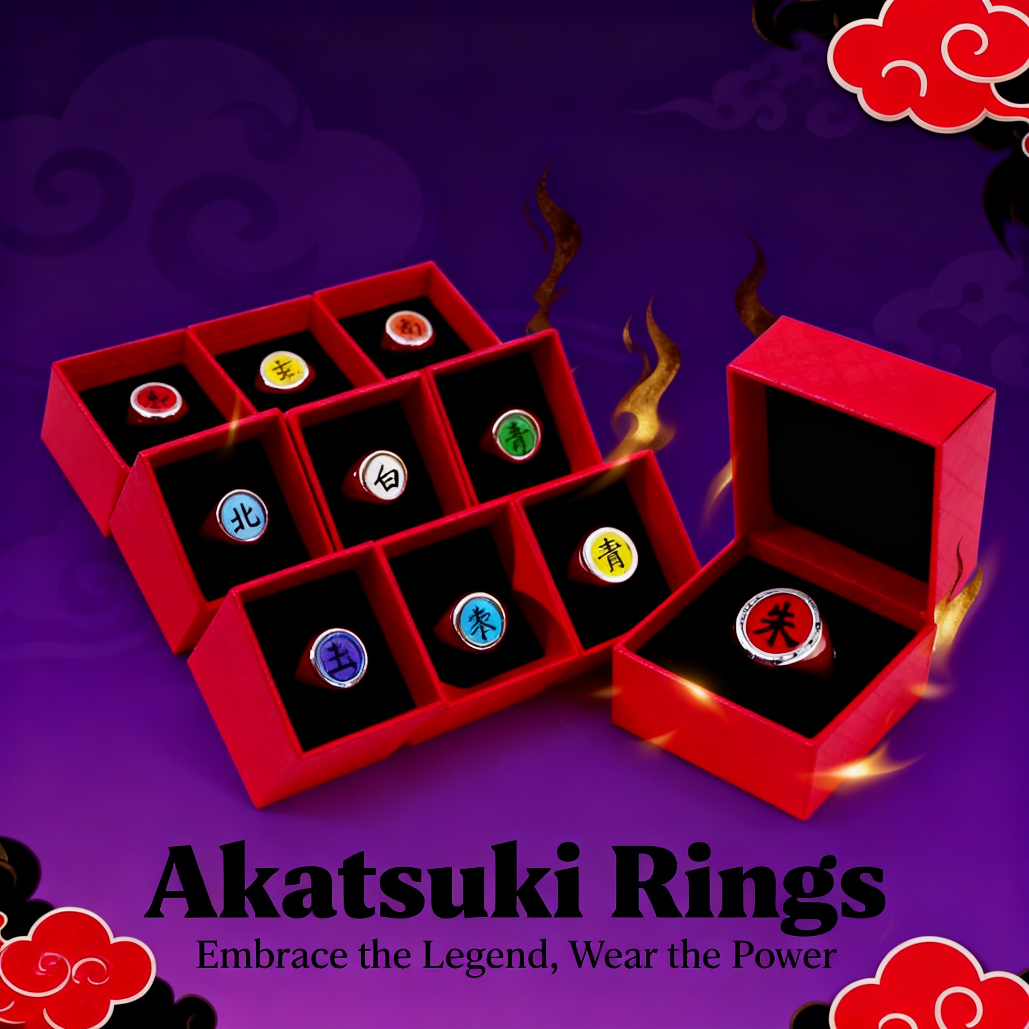 Hot Anime Accessories Ring Aka - Anime Cosplay Naruto incelemesi ve fiyatı