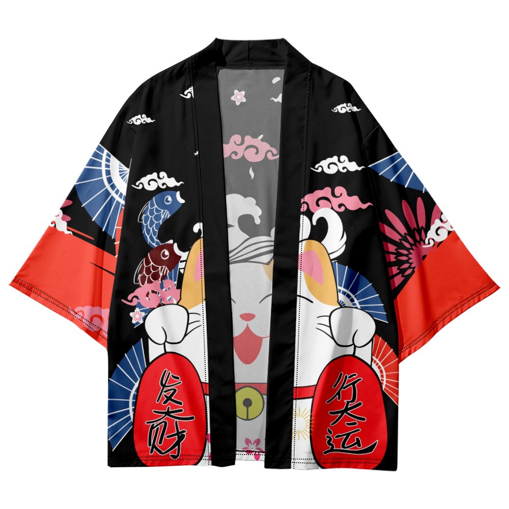Yukata Cosplay Cat Print Cardi - Asian Cosplay Anime incelemesi ve fiyatı